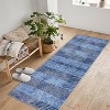 Acekool Modern Washable Area Rug, Non-Slip Low Pile Stripe Pattern, Soft 8'x10' Rug for Living Room, Bedroom, Entryway, Blue - 2 of 4