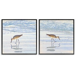 Stupell Industries Seaside Sandpiper Birds Black Framed Giclee Art - 1 of 4