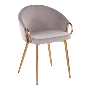 Claire Velvet/Steel Dining Chair Gold/Silver - LumiSource - 1 of 4