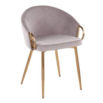Claire Velvet/Steel Dining Chair Gold/Silver - LumiSource