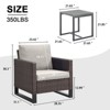 POCASSY 3PCS Patio Furniture Set with Wicker Patio Chair, All Weather Brown Wicker Rattan Outdoor Bistro Set Outdoor Club Chairs with Metal End Table - 4 of 4