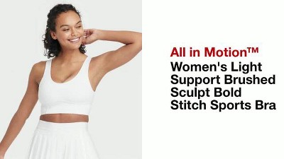 Women's Light Support Brushed Sculpt Bold Stitch Sports Bra - All In Motion™  : Target