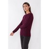 JENNIE LIU Women's 100% Cashmere Button Front Long Sleeve Crewneck Cardigan Sweater - 2 of 3