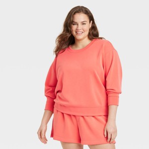 Women's Sandwash Pullover Sweatshirt - A New Day™ - 1 of 3