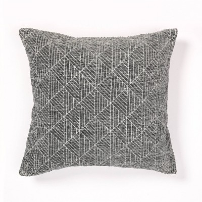 Geometric Chenille Woven Jacquard Reversible Throw Pillow - freshmint