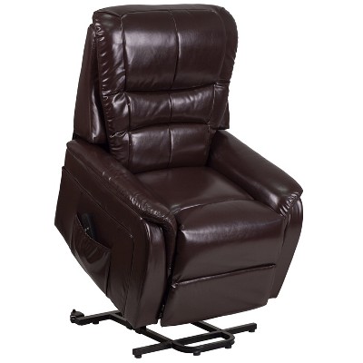 Flash Furniture Hercules Series Brown Leathersoft Remote Powered Lift ...