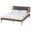 Baxton Studio Eliseo Fabric and Wood Platform Bed Dark Gray/Walnut Brown - image 2 of 4