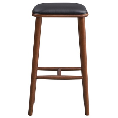 Vynxaria Black Brown Bar Stools - Mid-Century Modern Dining Chairs