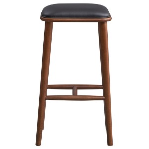 Vynxaria Black Brown Bar Stools - Mid-Century Modern Dining Chairs - 1 of 4
