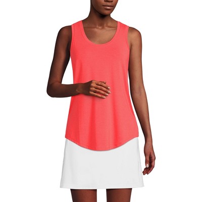 Lands' End Women's Sleeveless Power Performance Scoop Neck Curved Hem Tunic Tank
