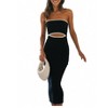 Mocamel Women's Striped Strapless Summer Dress Set - Tube Top & Midi Skirt - 3 of 4