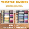 Set of 4 Bamboo Drawer Adjustable Drawer Dividers, 4.65” High, Expandable Organizers for Clothing (12.5-17" Sizes) - SpaceAid® - 4 of 4