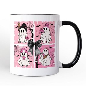 Pink Halloween Ghost Mug, Coquette Spooky Season Gift for Girly Aesthetic (Non-Custom Only)| OrnamentallyYou - 1 of 4