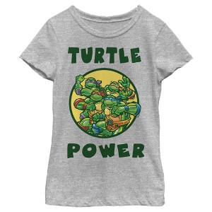 Girl's Teenage Mutant Ninja Turtles Turtle Power Circle T-Shirt - 1 of 4