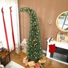 HOMCOM 7 ft Prelit Whimsical Christmas Tree, Bent Top Xmas Tree with 300 LEDs and 8 Modes, Slim High Mountain Fir Holiday Decor, Green - 2 of 4