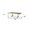 HomeRoots 55" Natural Solid Wood Double Pedestal Coffee Table - 3 of 4