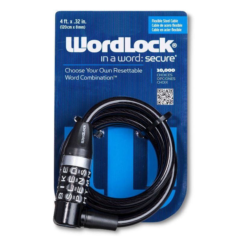 WordLock L-Head 8mm Cable Bike Lock, 1 of 2