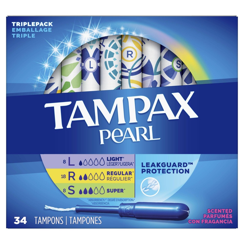 UPC 073010565418 product image for Tampax Pearl TriplePack with LeakGuard Braid Tampons - Lite/Regular/Super - Scen | upcitemdb.com