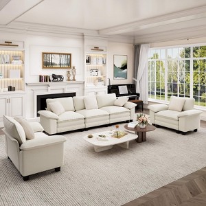 Captiva Designs Cloud Modular 5PC Sectional Sofa Set, Deep Seat Couch for Living Room, Corduroy & Chenille Fabric - 1 of 4