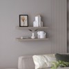 SEVOBAL Utility Storage Shelves Bookshelf Set of 2 Wide Floating Shelves, Modern Wall-Mounted Storage for Living Room, Beige, 32"*11"*4" - 2 of 4