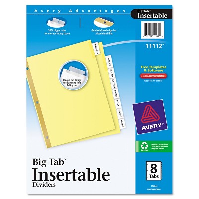 Avery Insertable Big Tab Dividers 8-Tab Letter 11112