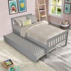 Twin Size Platform Bed with Trundle and Headboard, 250lbs Load Capacity, Sturdy Bed Frame for Kids and Teens, Space-Saving Design. - 3 of 4