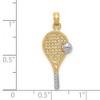 Black Bow Jewelry 14k Yellow Gold & White Rhodium Tennis Racquet & Ball Pendant - 4 of 4