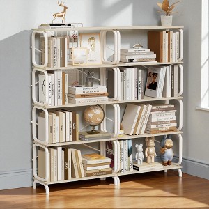 Mshliw 5-Tier Industrial Bookshelf, 63" Large Vintage Wood and Metal Open Bookcase for Living Room or Home Office, Storage Cabinet - 1 of 4