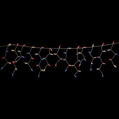 Northlight Mini Icicle Patriotic Lights - Red, White and Blue - 6.5' - White Wire - 100ct