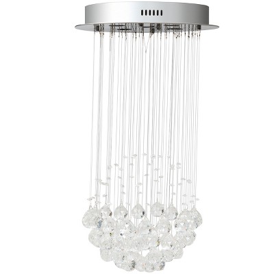 Tangkula Modern Crystal Chandelier Flush Mount Ceiling Light with Crystal Balls