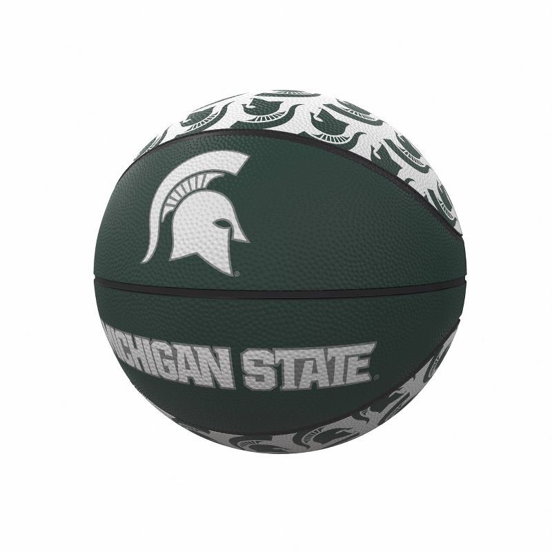 NCAA Michigan State Spartans Repeating Logo Mini-Size Rubber Basketball, 1 of 2