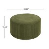Kumasinova 30.2"On-Trend Round Fluffy Corduroy Ottoman with Plywood Frame,Coffee Table Ottoman Accent Footrest Ottoman for Living Room - 3 of 4