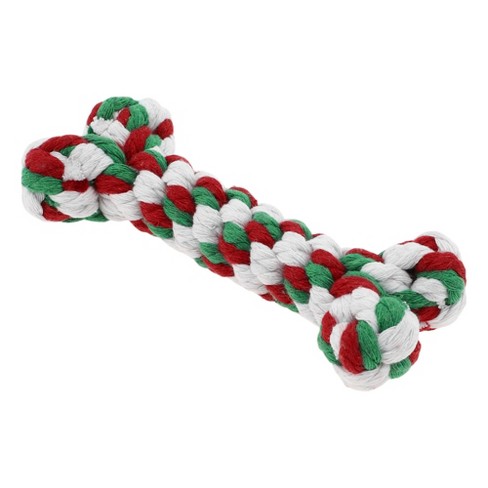 Unique Bargains Bone Shape Pet Chew Rope Red White 1 Pc : Target