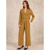 INSPIRE CHIC Women's Business Casual Outfit Notched Lapel Crop Jacket Wide Leg Pant Work Suits 2-Piece-Set - 2 of 4