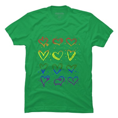 Adult Design By Humans Rainbow Pride Hearts By Classmates T-Shirt