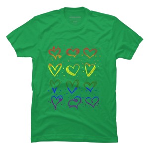 Adult Design By Humans Rainbow Pride Hearts By Classmates T-Shirt - 1 of 2