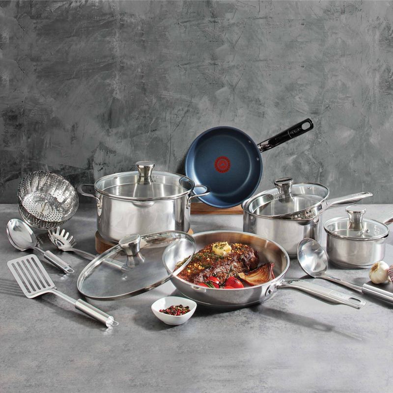 T-fal Platinum Endurance Stainless Steel 14pc Cookware set with Non-Stick Frypan, 3 of 9