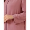 cheibear Women's Zip Up Sweatshirt Robe Hooded Long House Coat Bathrobe Fall Winter - 4 of 4