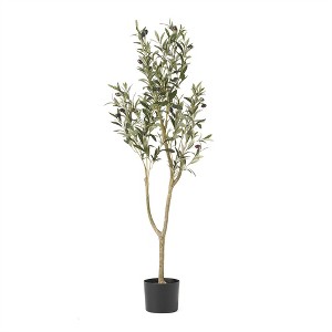 XINGHANZHENXUAN Artificial Olive Tree with Lifelike Leaves & Olives, Pre-Potted Faux Plant for Natural Home Decor - 1 of 4