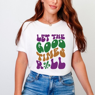 Simply Sage Market Let The Good Times Roll Mardi Gras Garment Dyed Tee