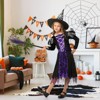 Witch Costume for Girls Kids, Halloween Party Dress Up Outfit Cosplay Fairytale Witch Girls Costume Set with Hat - 2 of 4