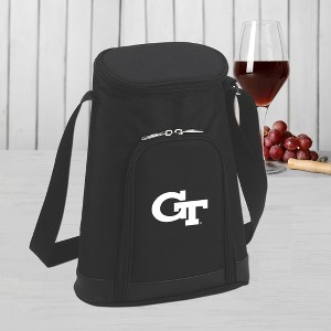 NCAA Georgia Tech Yellow Jackets Stylish 2 Bottle Insulated Wine Tote Bag with Cheese Board, Knife and Corkscrew - 1 of 3