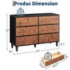 Coolmee 6 Drawers Dresser for Bedroom, 47" Wide Modern Chest of Drawers, Wood Dresser for Bedroom, Living Room, Hallway, Entryway, Natural Oak - 2 of 4