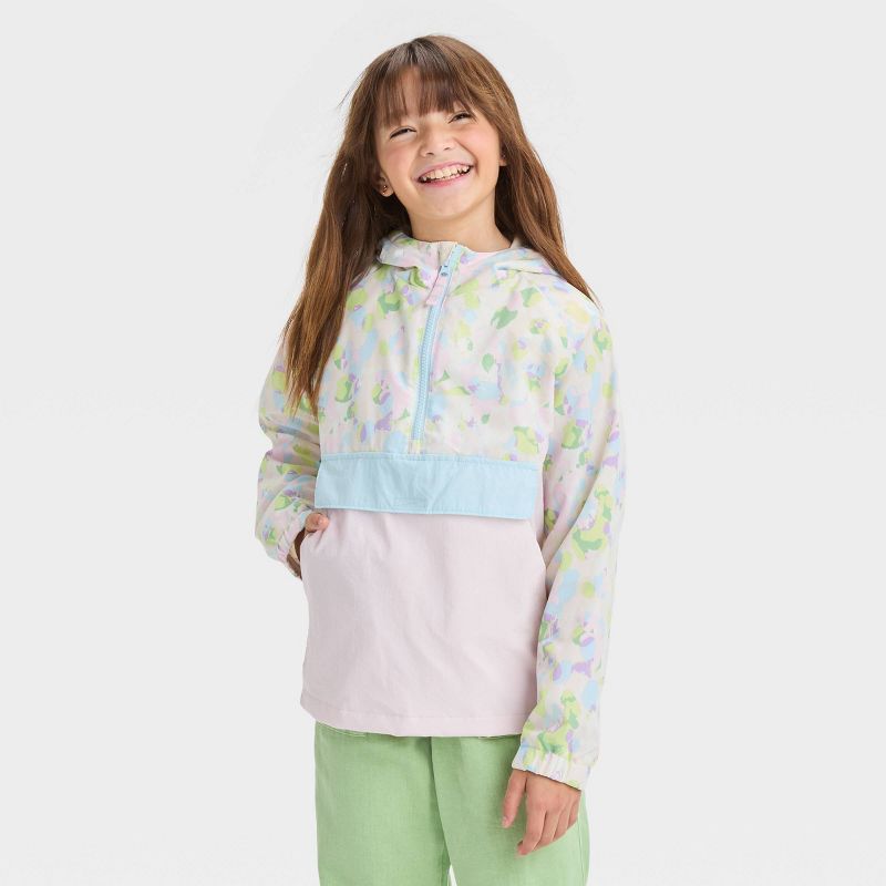 Girls&#39; Abstract Anorak Jacket - Cat &#38; Jack&#8482; Pink, 1 of 5