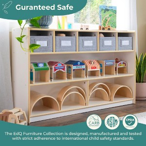 Guidecraft EdQ Shelves and 5 Bin Storage Unit 30": Kids' Wooden Bookshelf Cubby Shelving with Organization for School and Home - 1 of 4