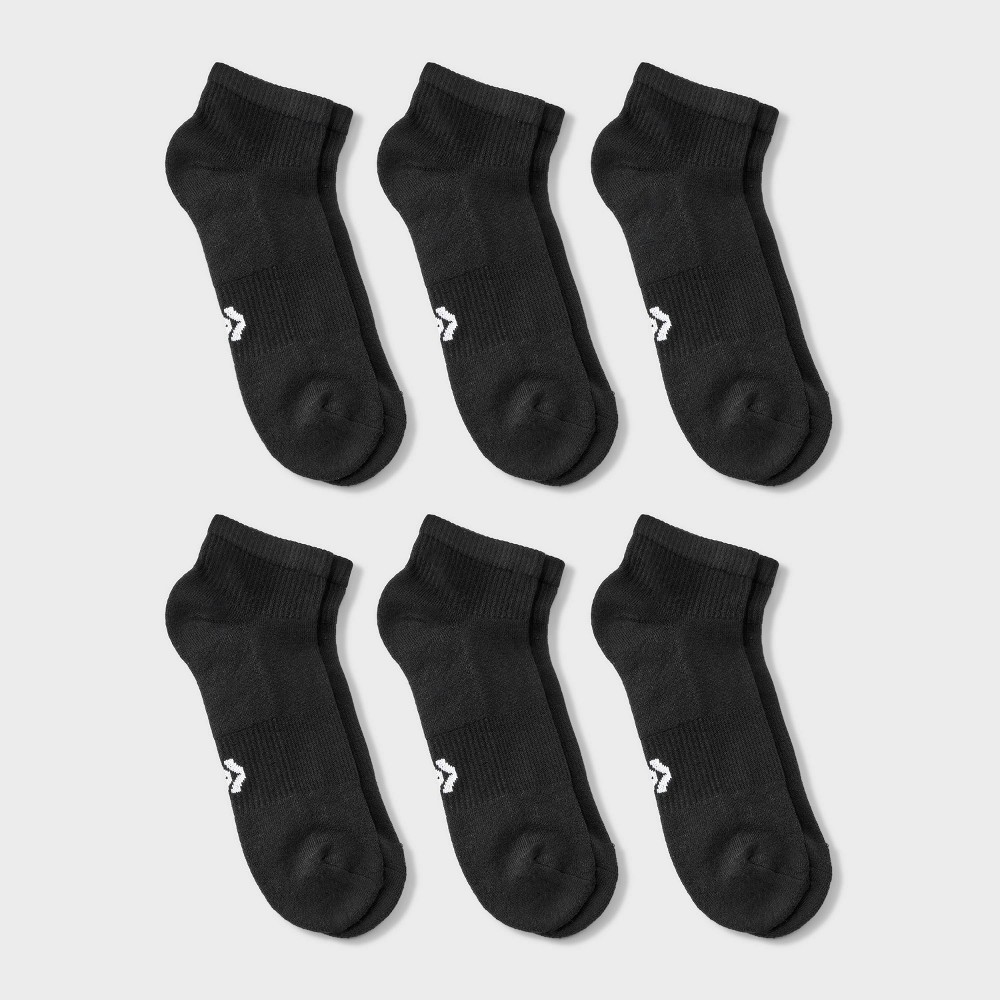 Men's 6pk Ankle Socks - All In Motion™ Black 10-13
