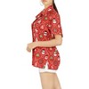 LA LEELA Women's Beach Funny Santa Claus Party Shirt Blouse Short Sleeve Tops Christmas Tree Hawaiian Gifts Shirts for Women - 3 of 4