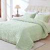 Hachikiko Ruffled Quilt Set,Romantic Quilted Bedspread with Shams - 2 of 4