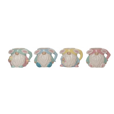 Transpac Ceramic Easter Gnome 20oz Mug Set of 4 Easter Home Decorations