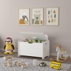 Whisen Kids Toy Box, Children Wooden Organizer Storage Chest with Safety Hinged Lid for Ages 2+ - White - 2 of 4